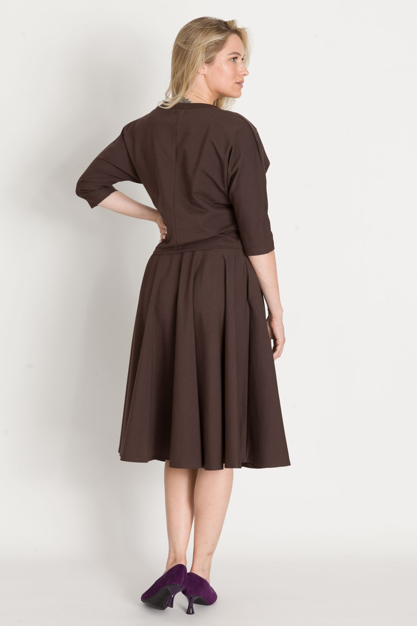 Spódnica ARLES midi czekolada -20%