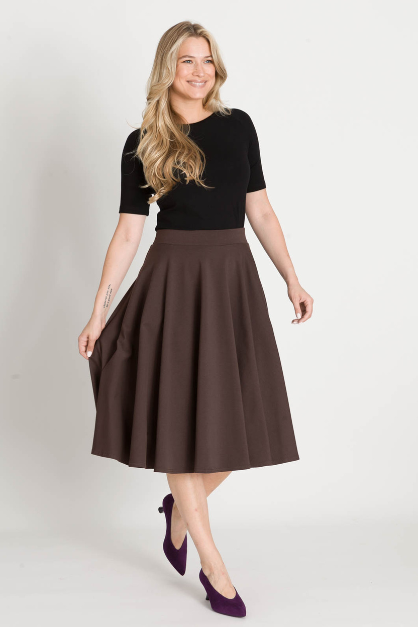 Spódnica ARLES midi czekolada -20%
