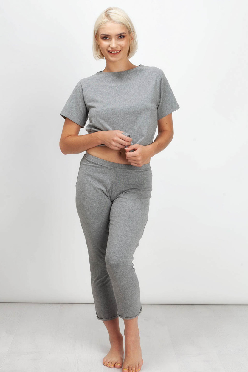 Spodnie Tebe dark grey black melange -30%