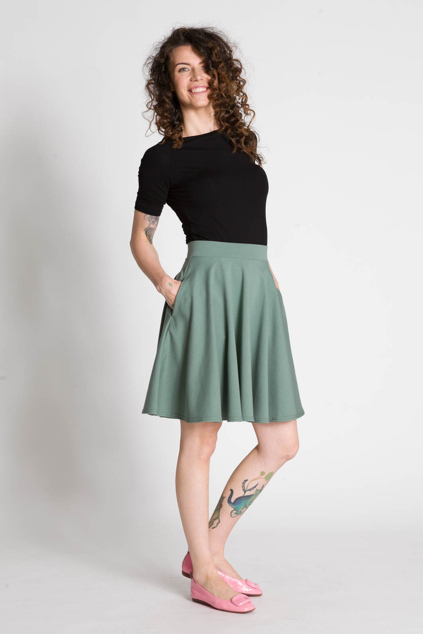 Spódnica ARLES mini szałwia -20%