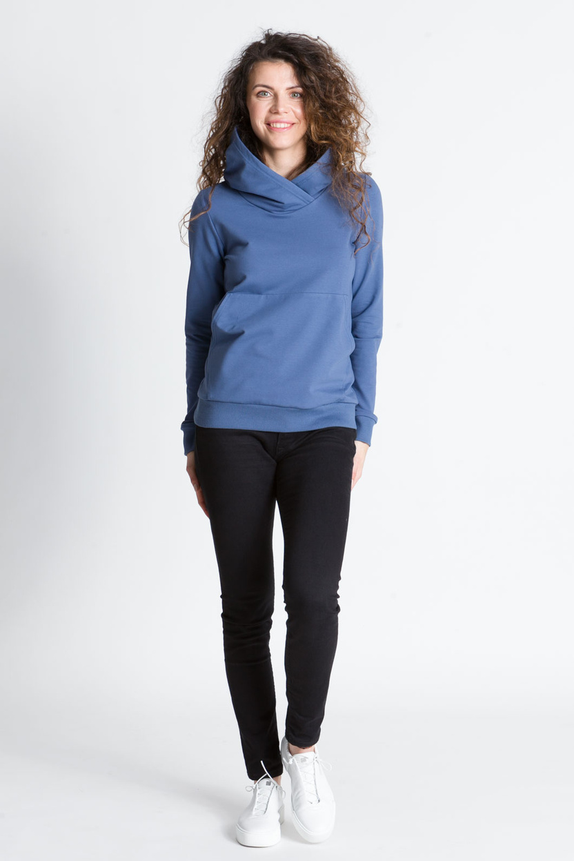 Bluza z kapturem LOTTA jeans - kieszeń kangurka