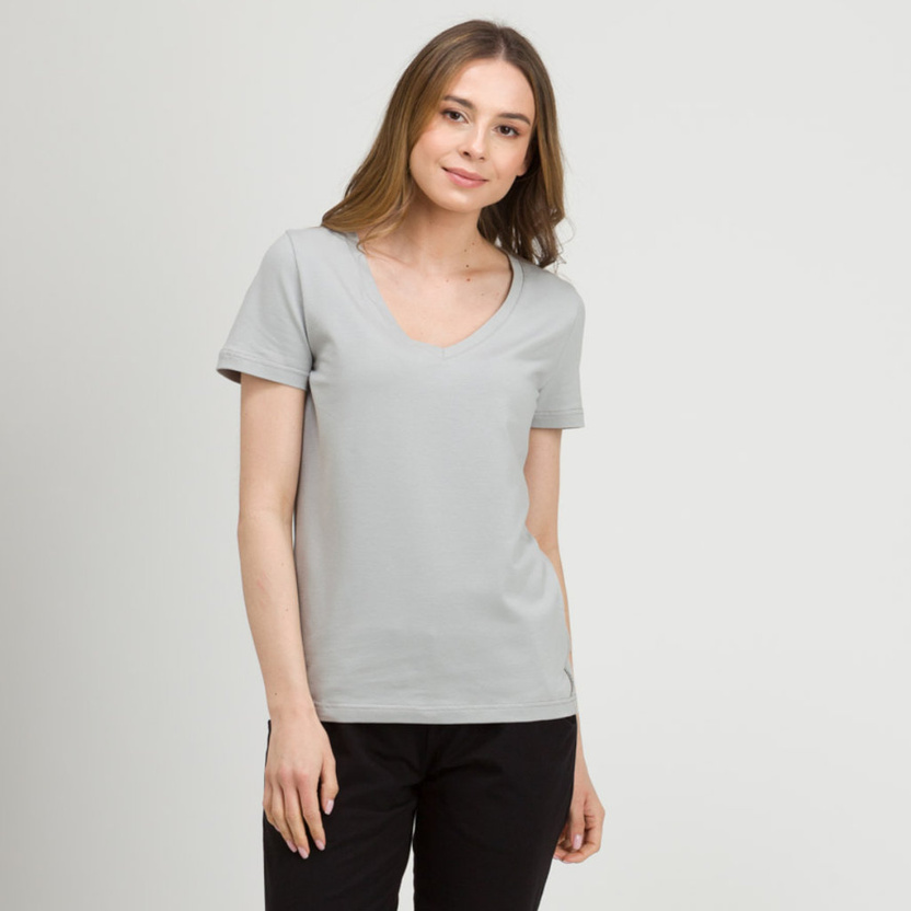 Bluzka Boni V-neck popiel -40%