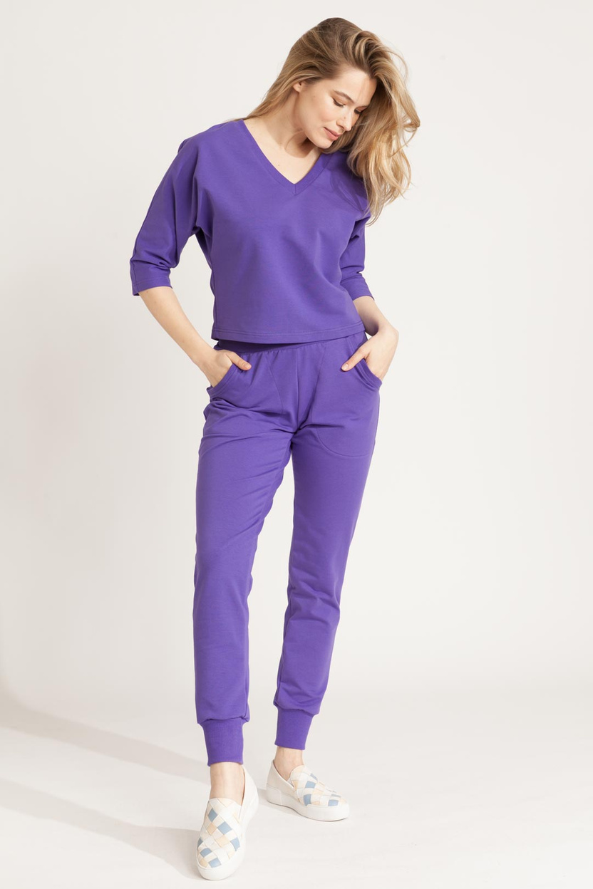 Bluzka MARENO V-neck violet -30%