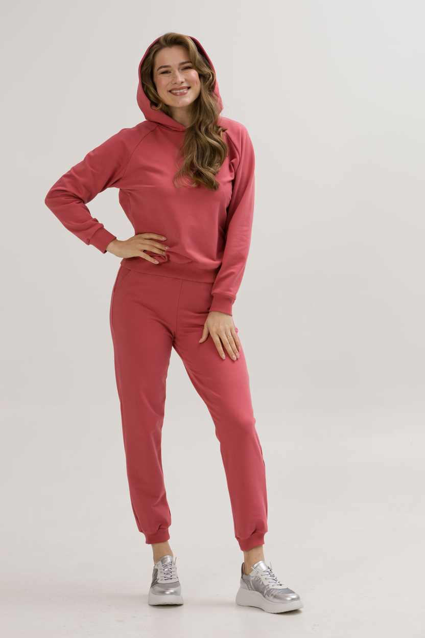 Bluza z kapturem INES koralowa czerwień
