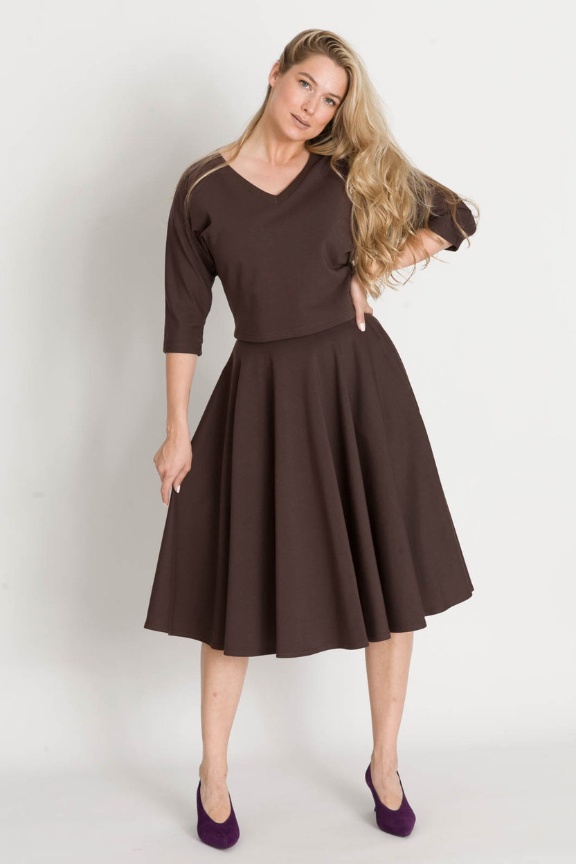 Spódnica ARLES midi czekolada -20%