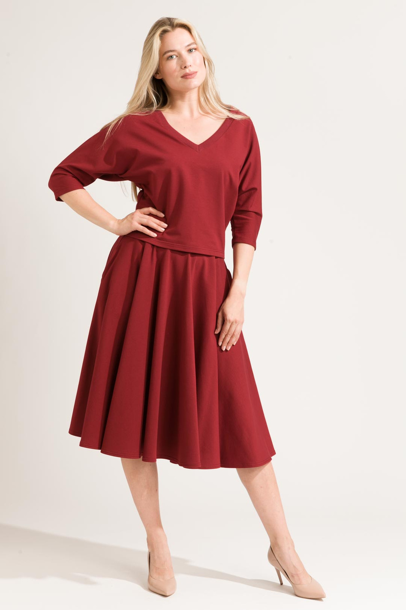 Bluzka MARENO V-neck bordo -25%