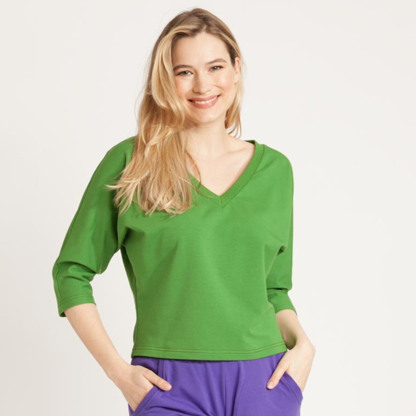 Bluzka MARENO V-neck green -30%