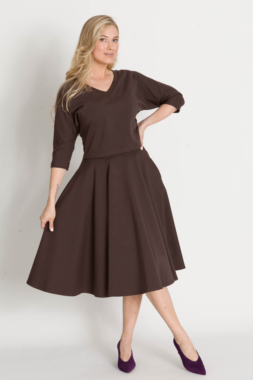 Spódnica ARLES midi czekolada -20%