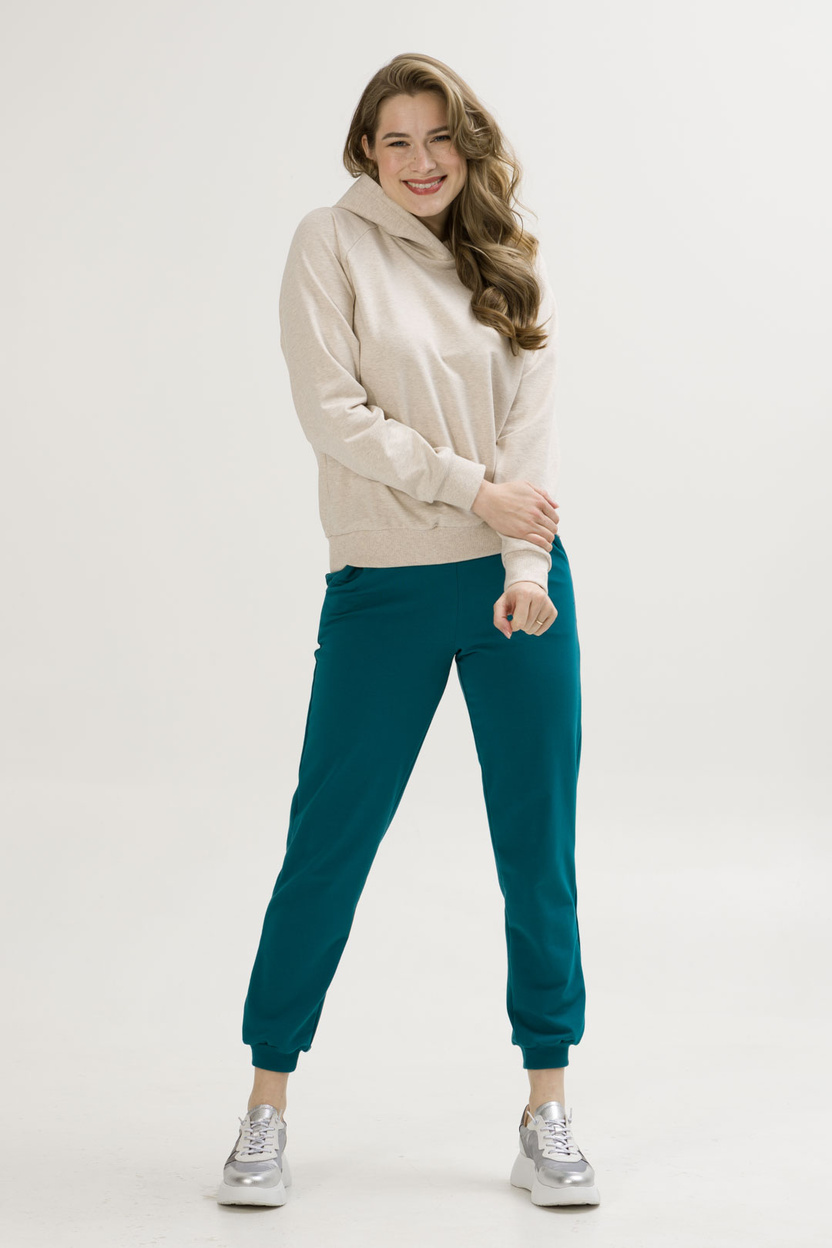 Bluza z kapturem INES beżowy melanż -20%