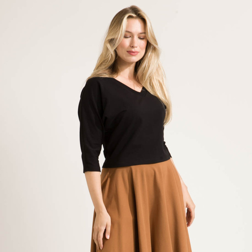 Bluzka MARENO V-neck black