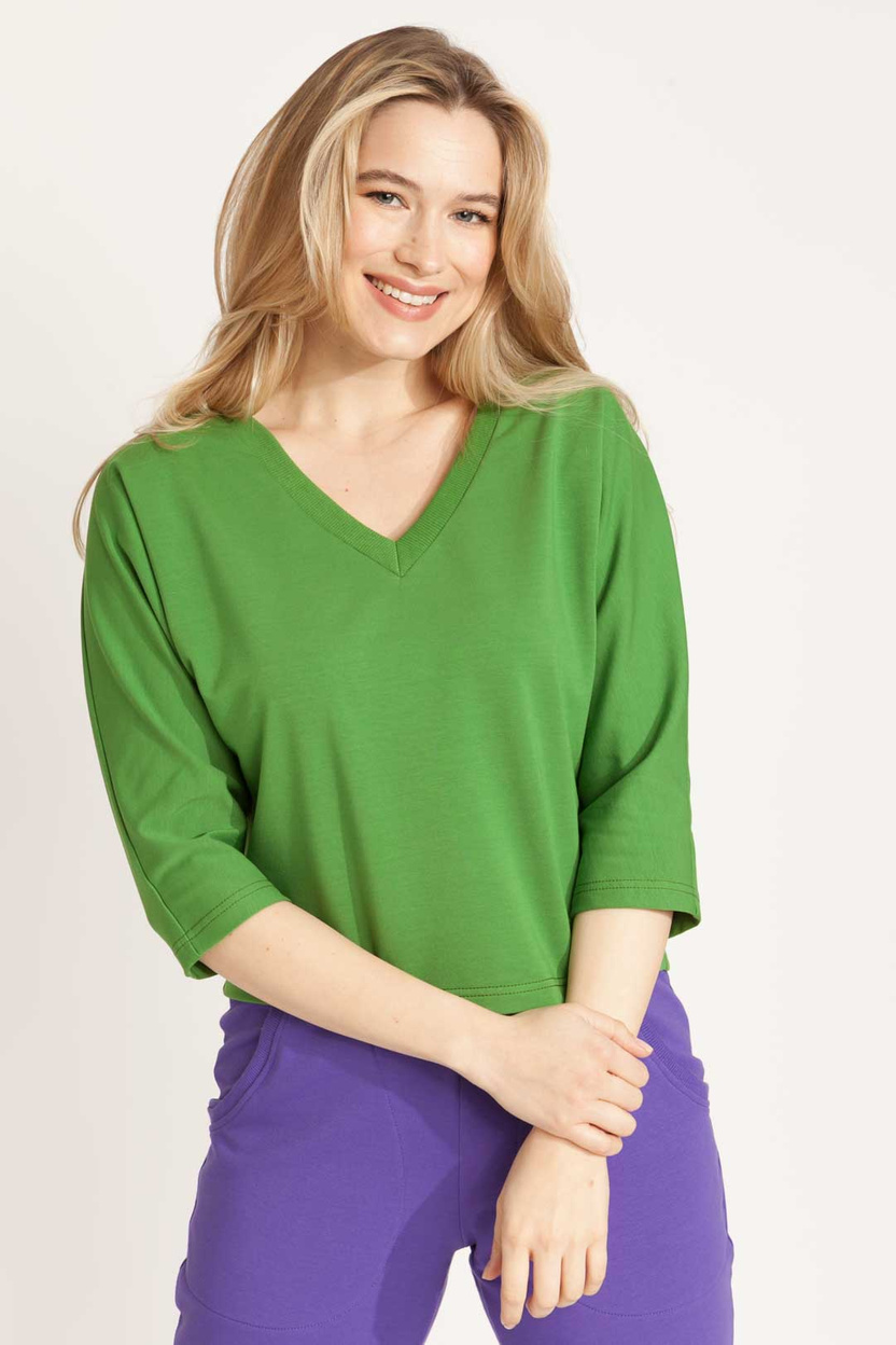 Bluzka MARENO V-neck green -30%