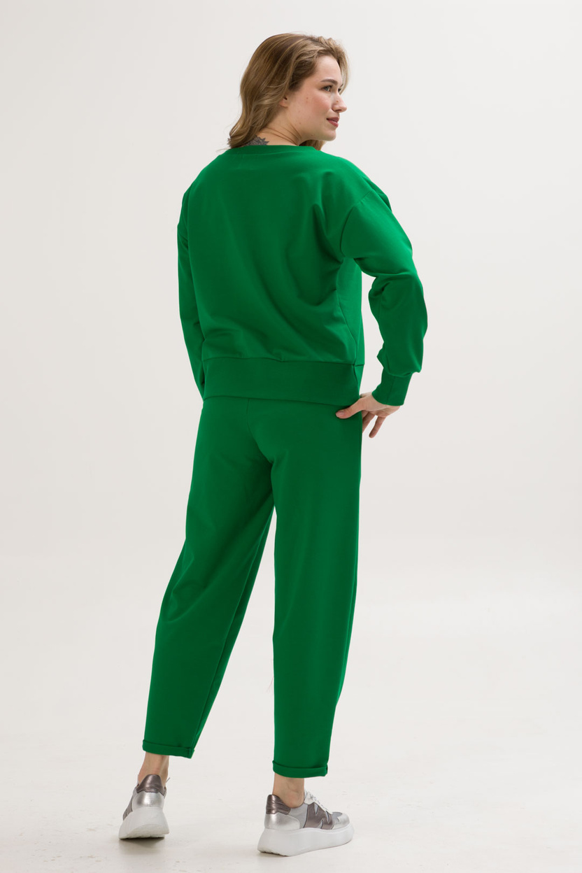 Bluza SLOW zielona trawa z dekoltem V -20%