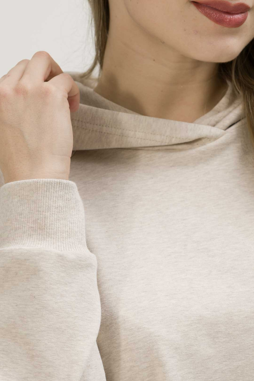 Bluza z kapturem INES beżowy melanż -20%