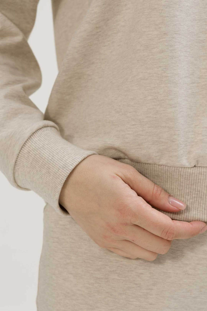 Bluza z kapturem INES beżowy melanż -20%
