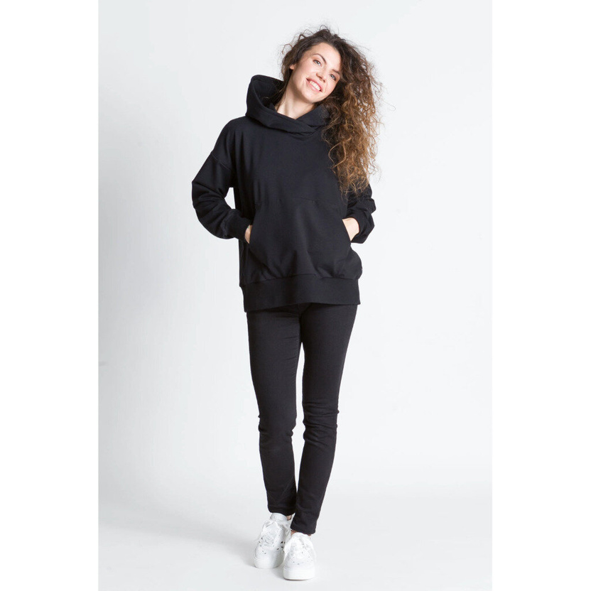 Bluza z kapturem i kieszenią MARIANA czarna