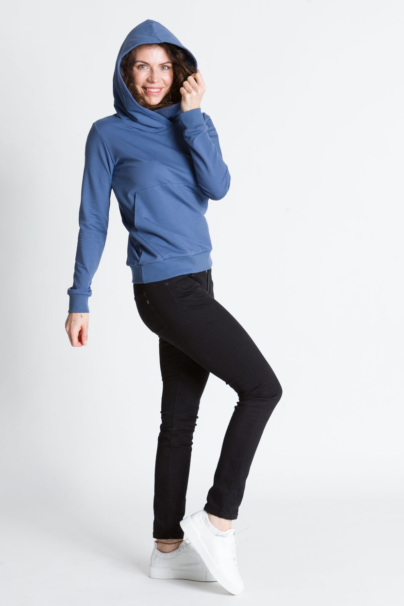 Bluza z kapturem LOTTA jeans - kieszeń kangurka