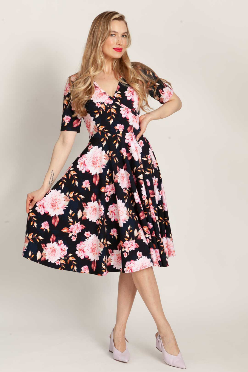 Sukienka AURA MIDI print dalie -30%