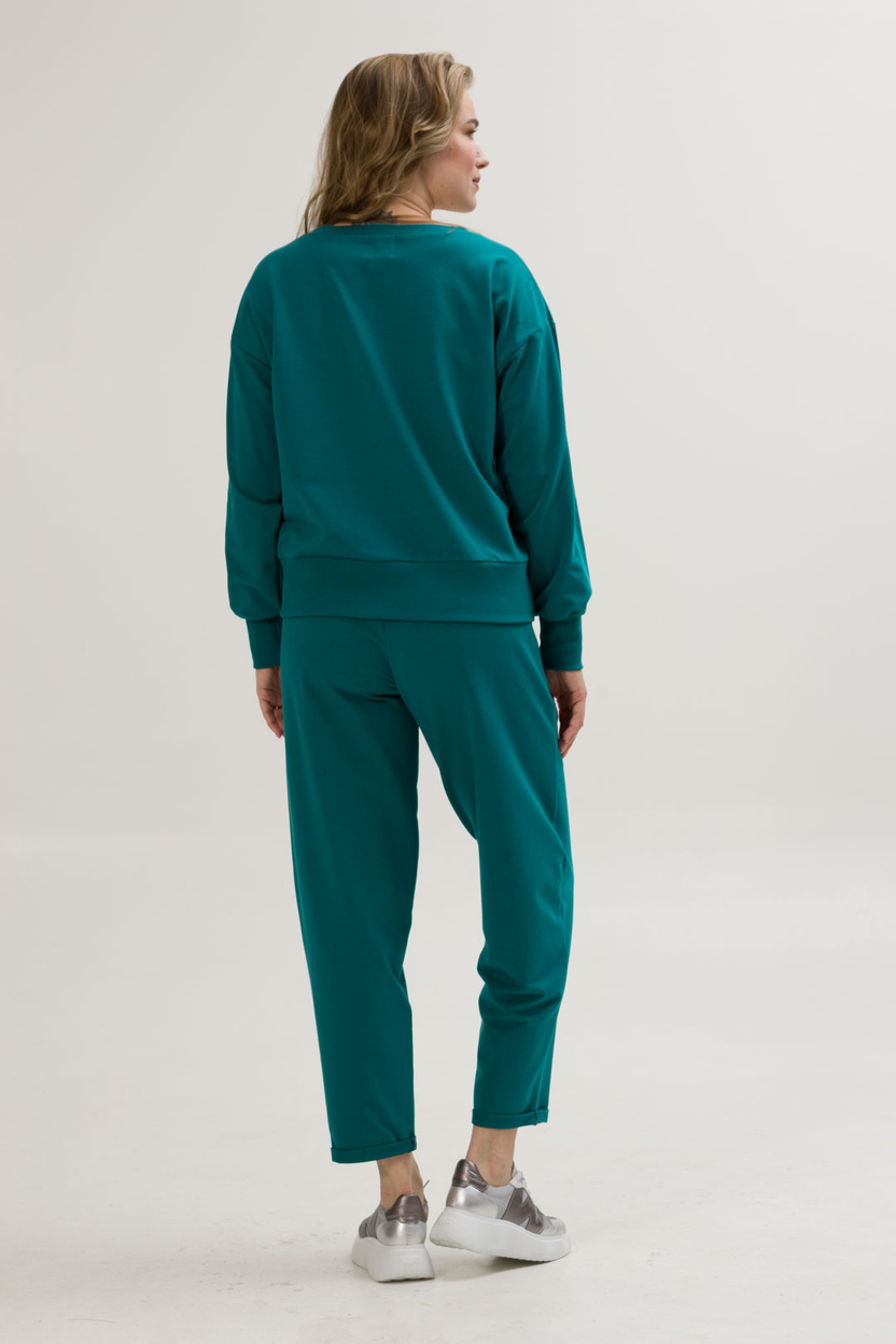 Bluza SLOW ciemny turkus z dekoltem V