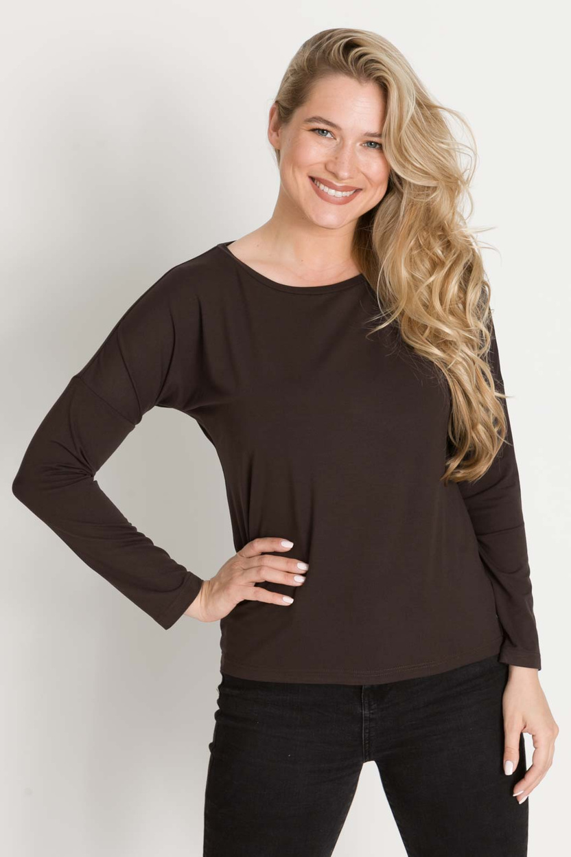 Bluzka BRIGITTE wiskoza czekolada -20%