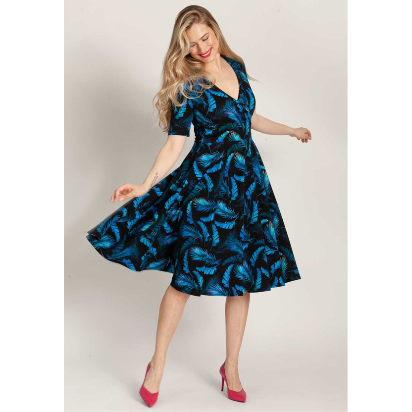Sukienka AURA MIDI print pióra -30%