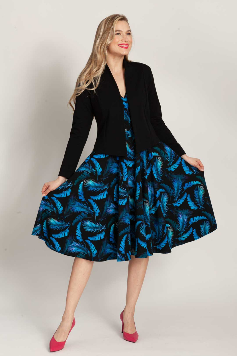 Sukienka AURA MIDI print pióra -30%