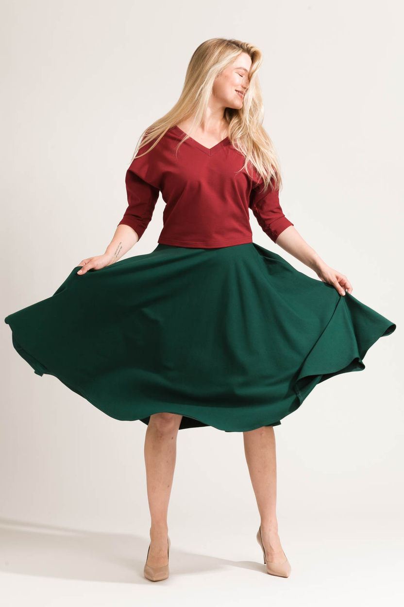 Bluzka MARENO V-neck bordo -25%