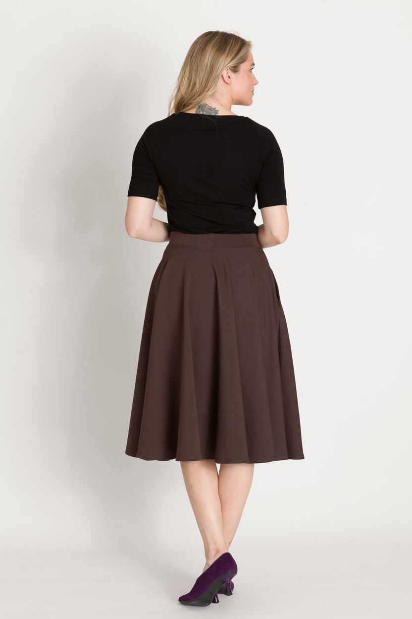 Spódnica ARLES midi czekolada -20%