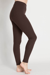 Legginsy SAN z dzianiny w prążek czekolada -15%