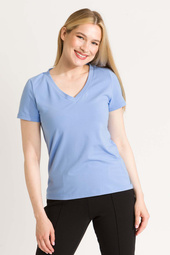 Bluzka Boni V-neck light blue -40%
