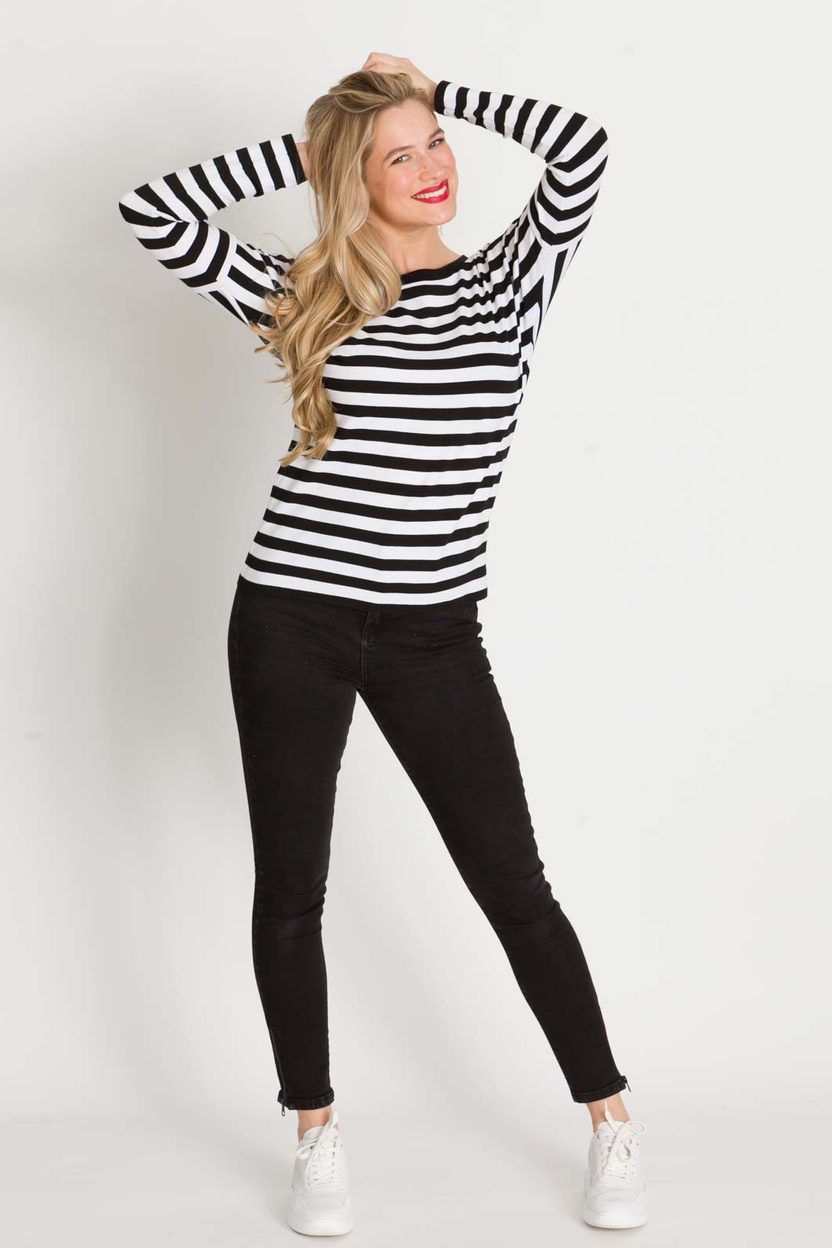 Bluzka BRIGITTE black-white wiskoza