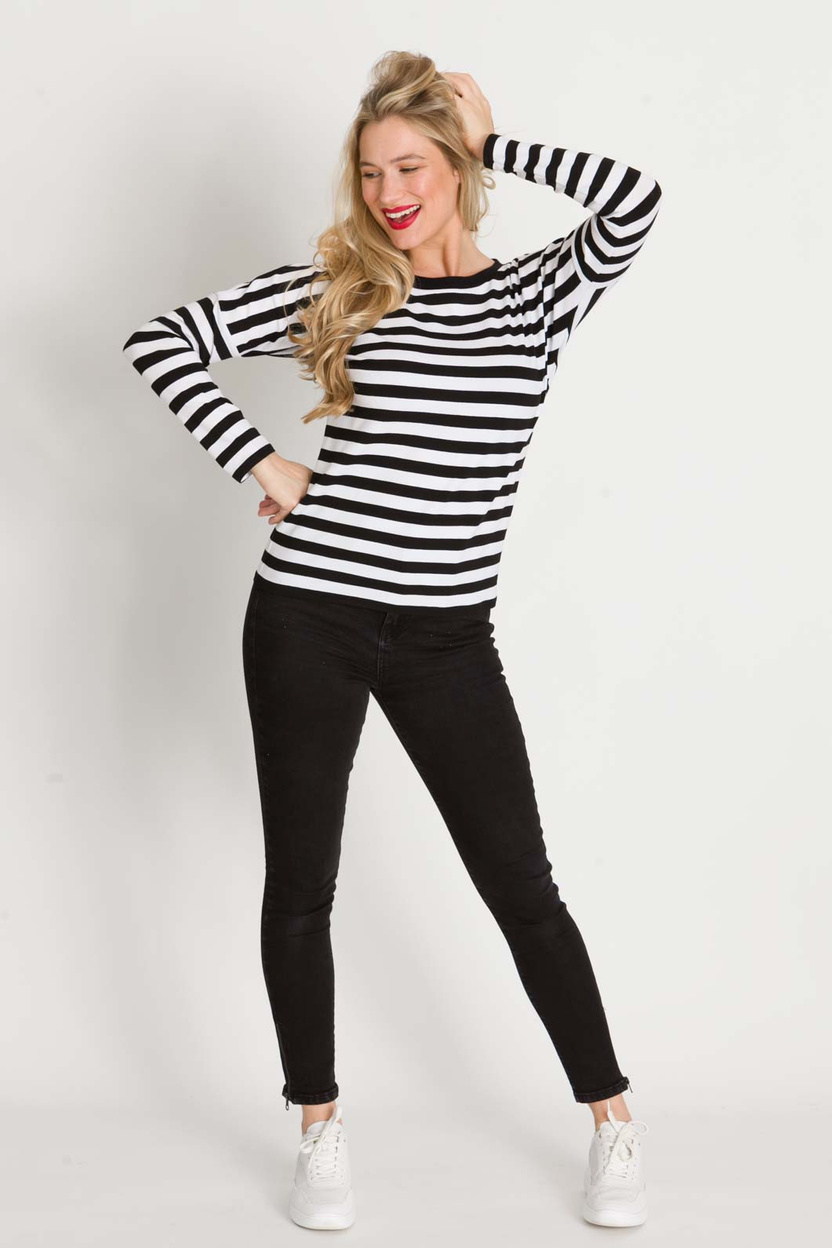 Bluzka BRIGITTE black-white wiskoza