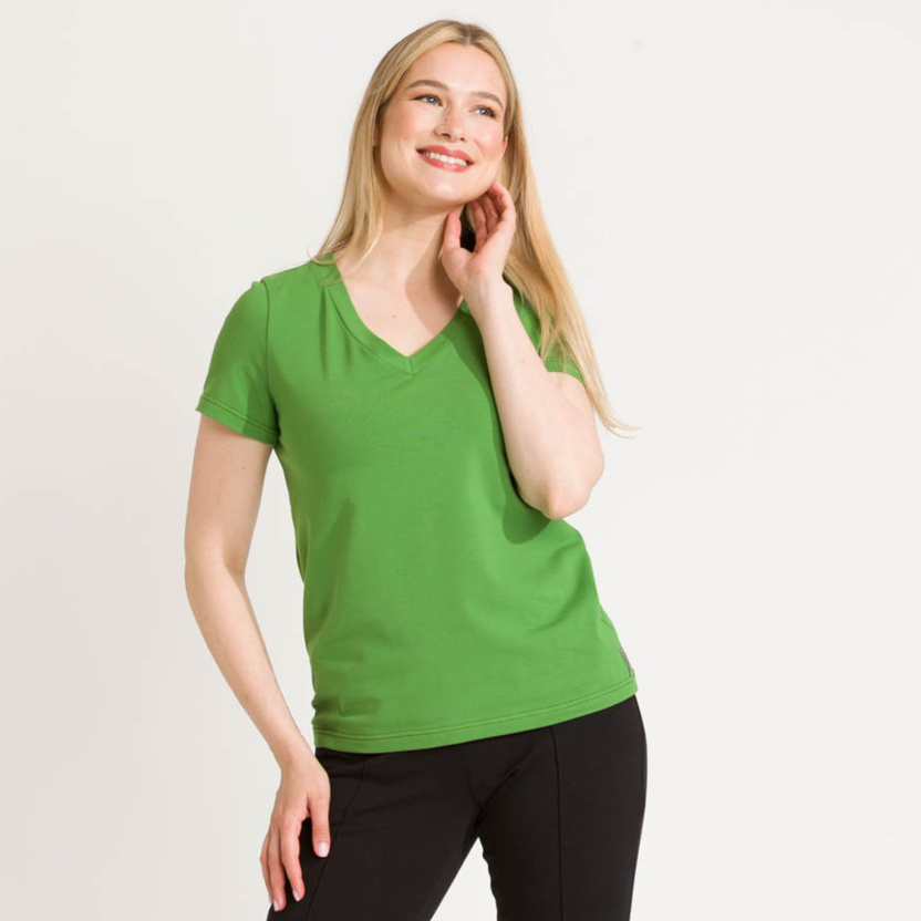 Bluzka Boni V-neck green -40%