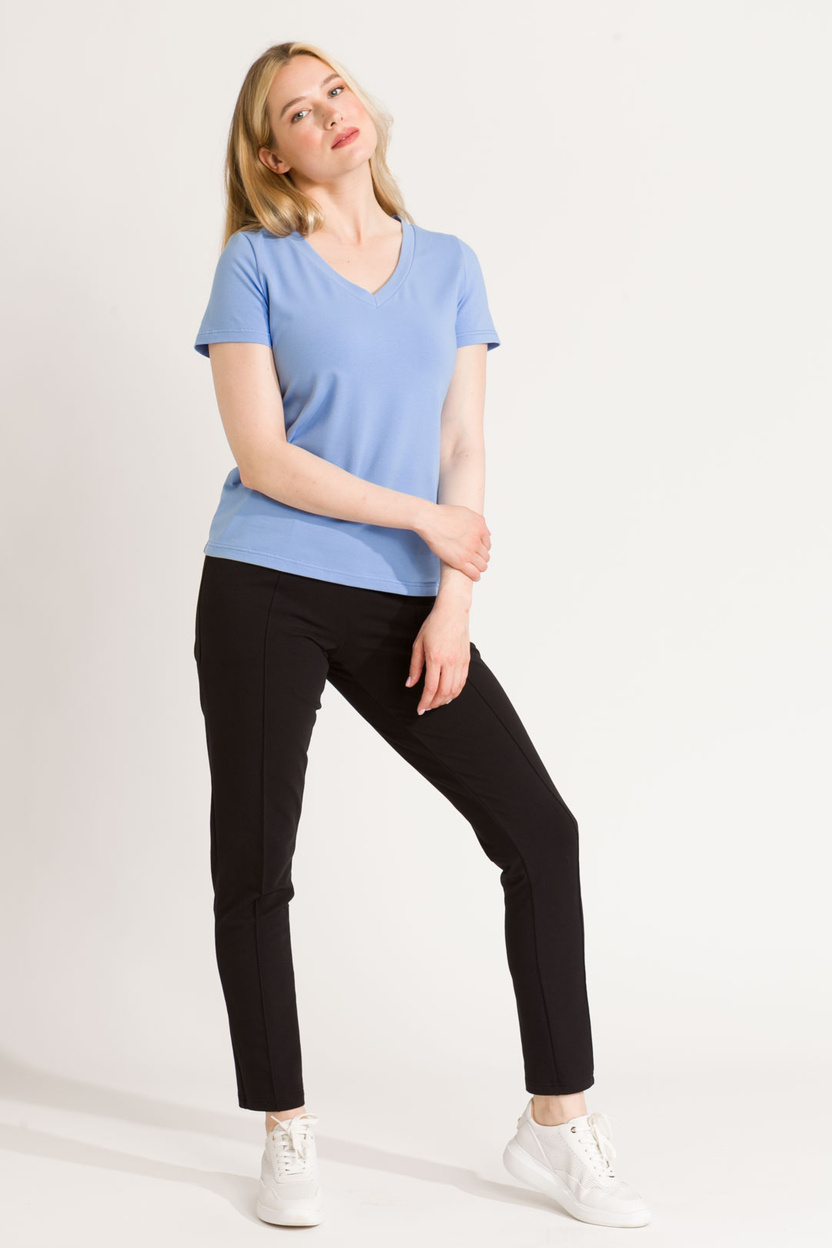 Bluzka Boni V-neck light blue -40%