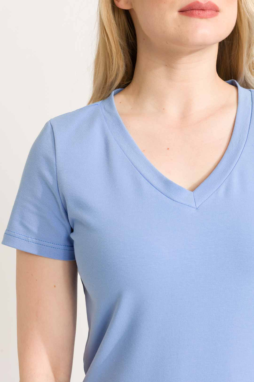 Bluzka Boni V-neck light blue -40%