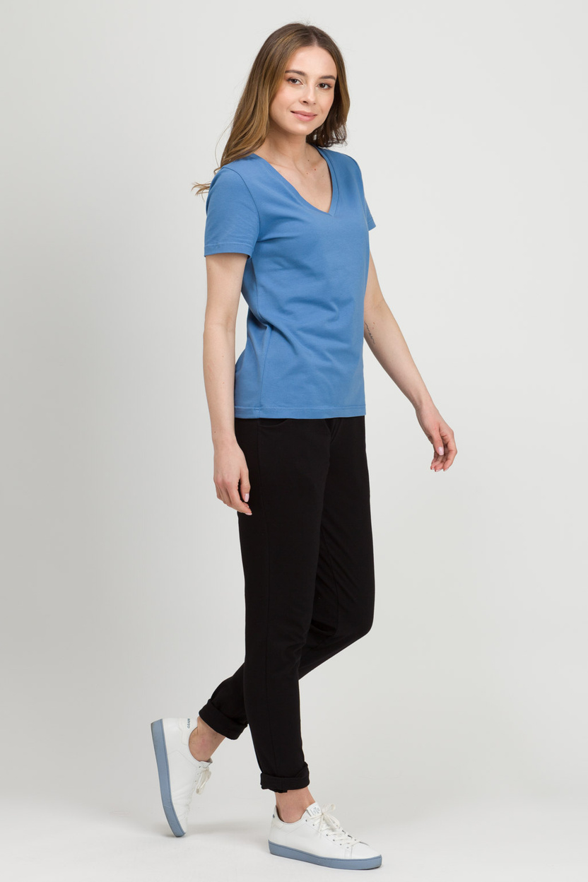 Bluzka Boni V-neck niebieska -40%