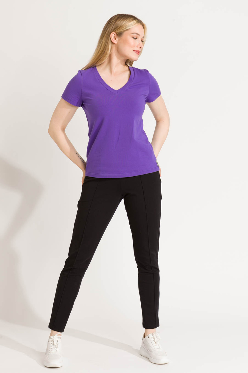 Bluzka Boni V-neck violet -40%