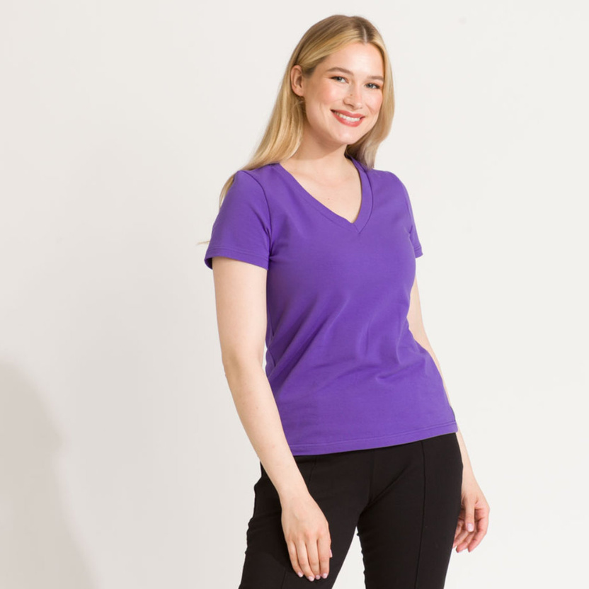 Bluzka Boni V-neck violet -40%