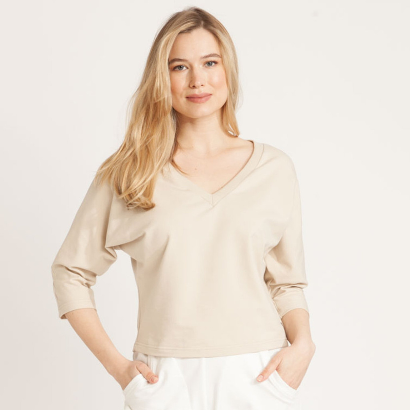 Bluzka MARENO V-neck beige