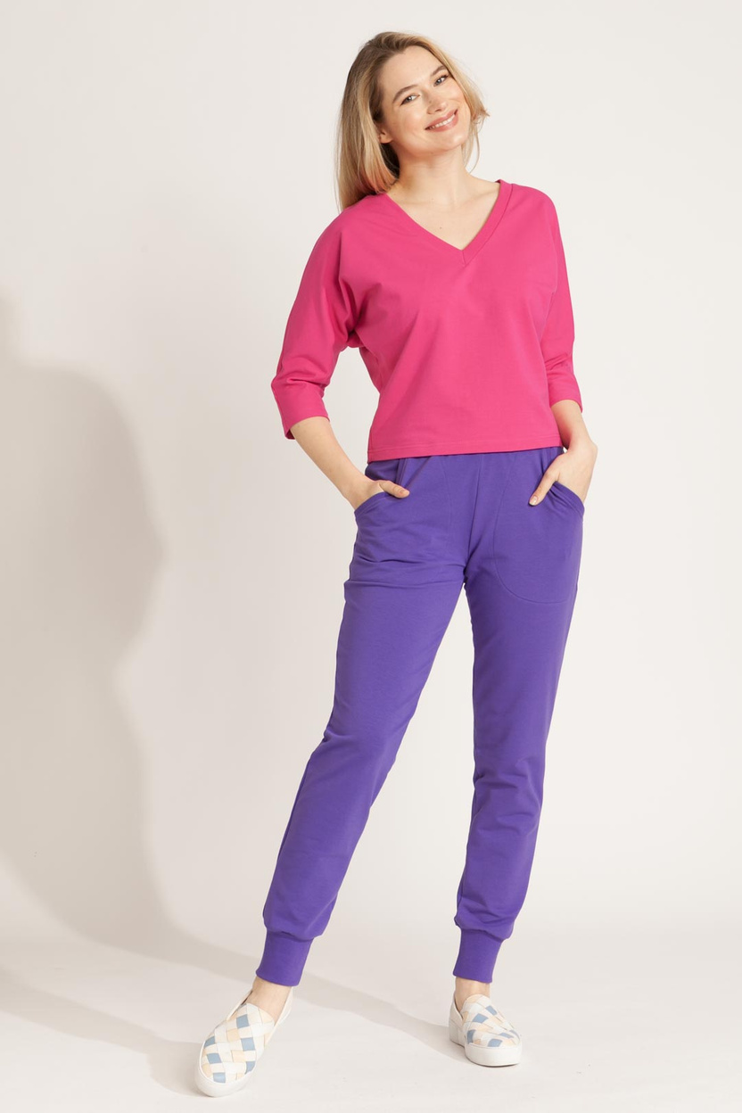 Bluzka MARENO V-neck pink -30%