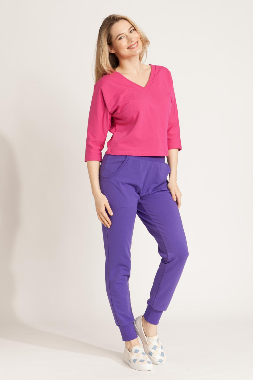 Bluzka MARENO V-neck pink -30%