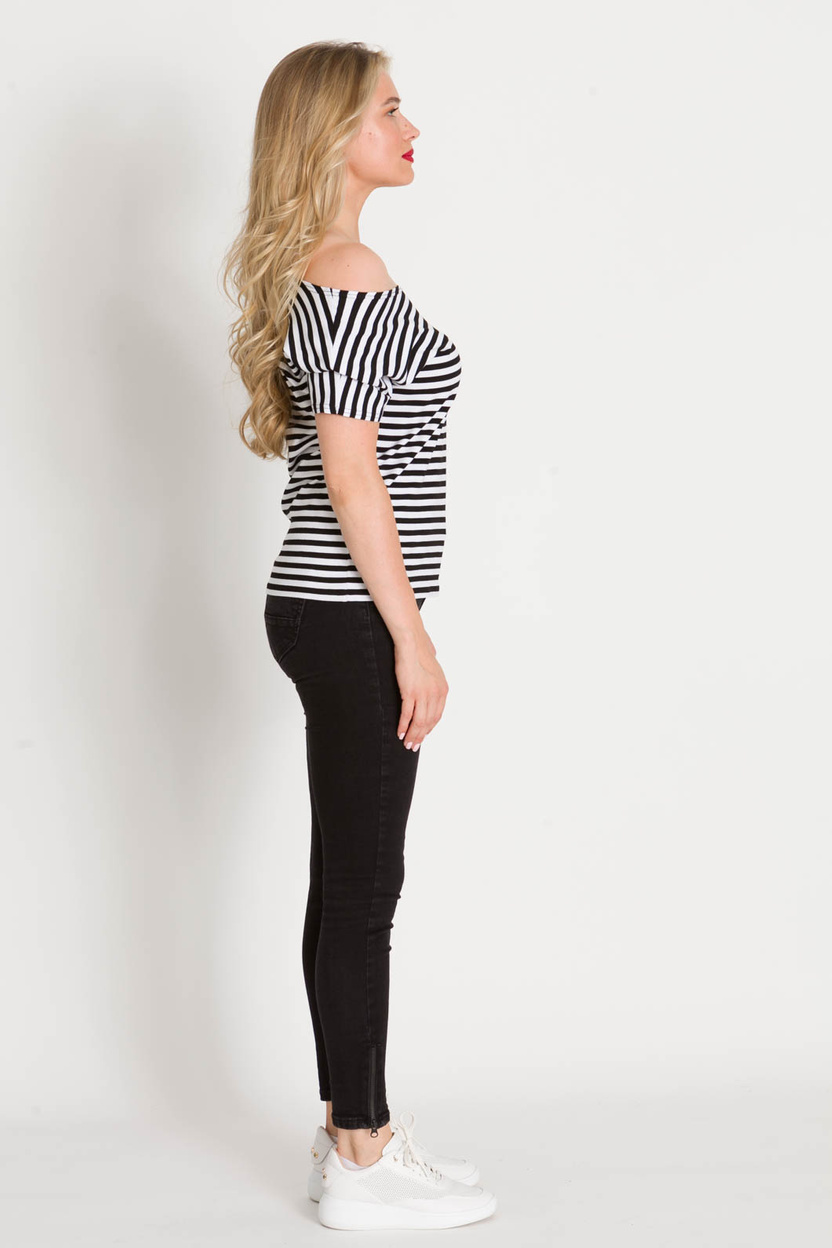 Bluzka Sara paski black - white