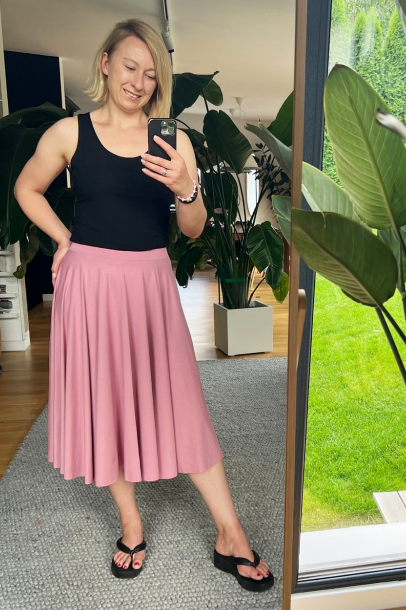Spódnica z koła LONNA lipstick pink NOWOŚĆ