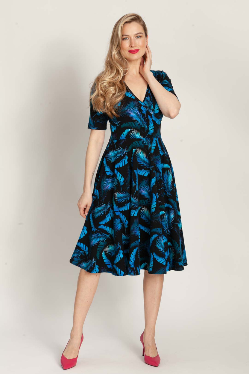 Sukienka AURA MIDI print pióra -30%