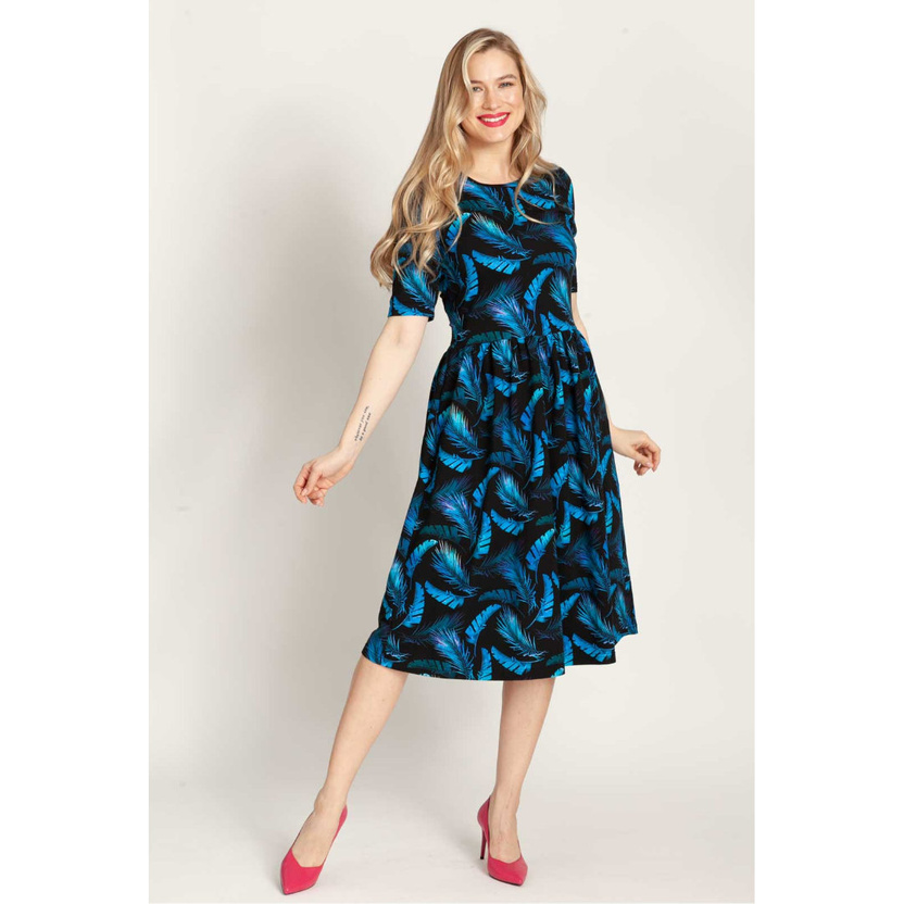 Sukienka SALMA MIDI print pióra -30%